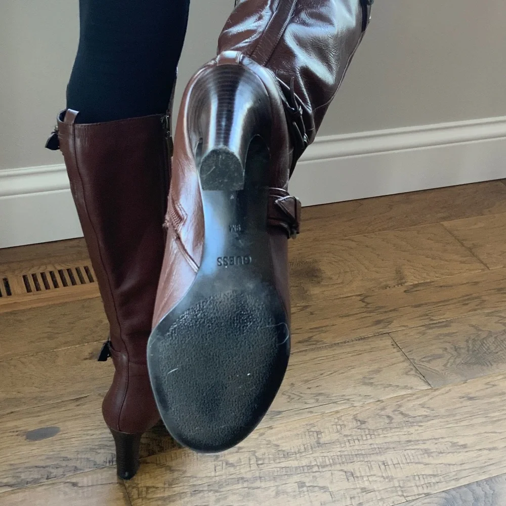 Guess Dark Brown Heeled Boots - Picture 4 of 4
